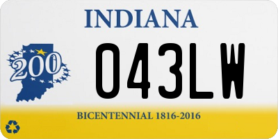 IN license plate 043LW