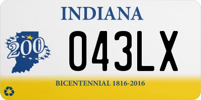 IN license plate 043LX