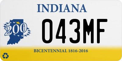 IN license plate 043MF