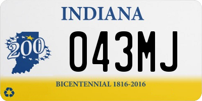 IN license plate 043MJ