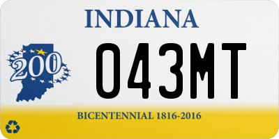 IN license plate 043MT