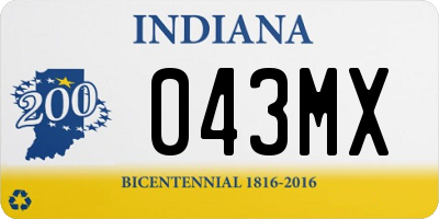 IN license plate 043MX