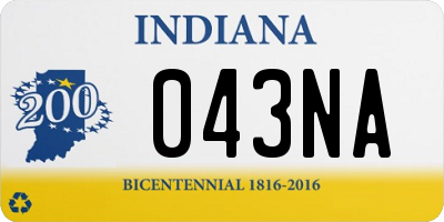 IN license plate 043NA