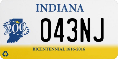 IN license plate 043NJ