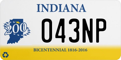 IN license plate 043NP