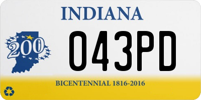 IN license plate 043PD