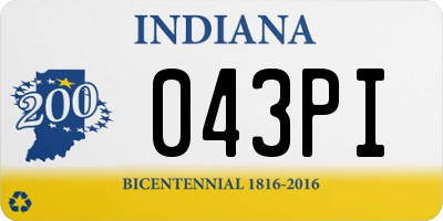 IN license plate 043PI