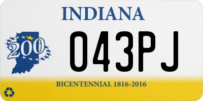 IN license plate 043PJ