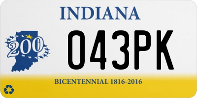 IN license plate 043PK