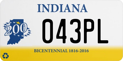 IN license plate 043PL