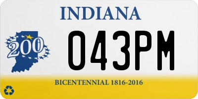 IN license plate 043PM