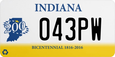 IN license plate 043PW