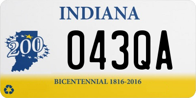 IN license plate 043QA