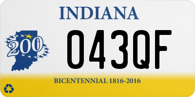 IN license plate 043QF