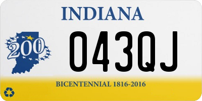 IN license plate 043QJ