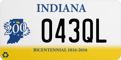 IN license plate 043QL