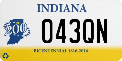 IN license plate 043QN