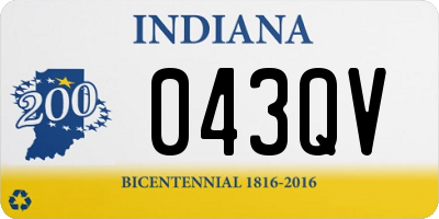 IN license plate 043QV