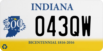 IN license plate 043QW