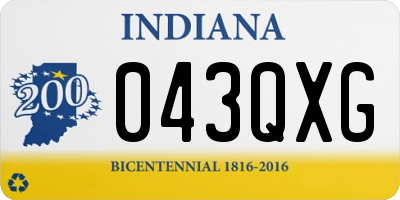 IN license plate 043QXG