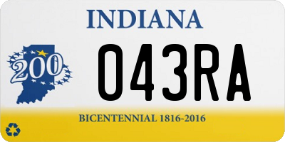 IN license plate 043RA