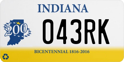 IN license plate 043RK