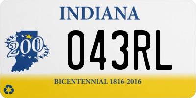 IN license plate 043RL