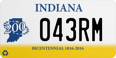 IN license plate 043RM