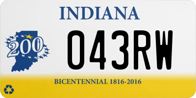 IN license plate 043RW