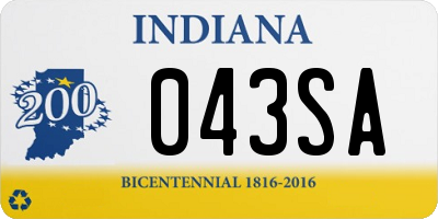 IN license plate 043SA