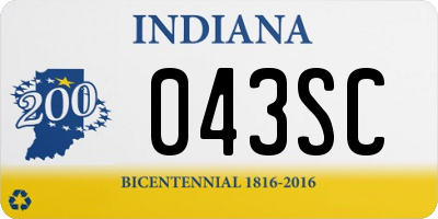 IN license plate 043SC