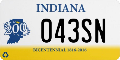 IN license plate 043SN