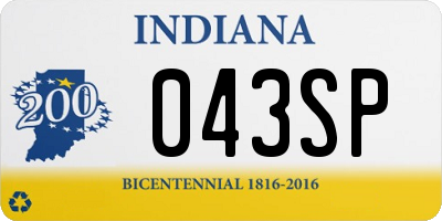 IN license plate 043SP