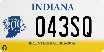 IN license plate 043SQ