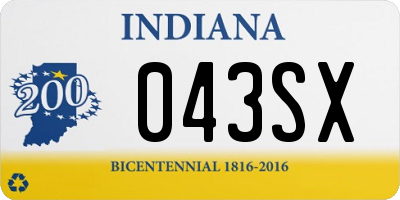 IN license plate 043SX