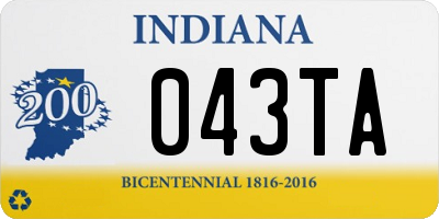 IN license plate 043TA