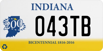 IN license plate 043TB