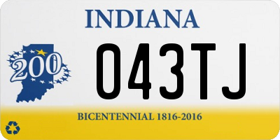 IN license plate 043TJ