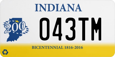 IN license plate 043TM