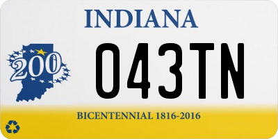 IN license plate 043TN