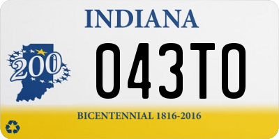 IN license plate 043TO