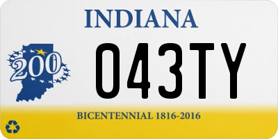 IN license plate 043TY