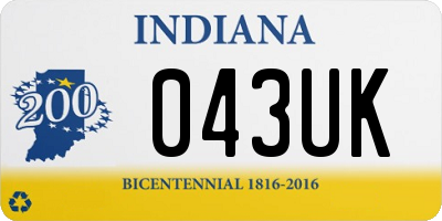 IN license plate 043UK