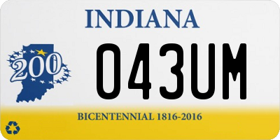 IN license plate 043UM