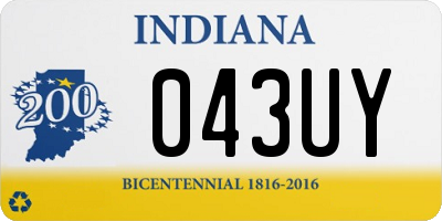 IN license plate 043UY