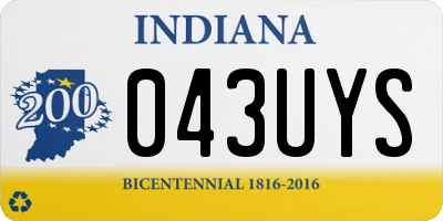 IN license plate 043UYS