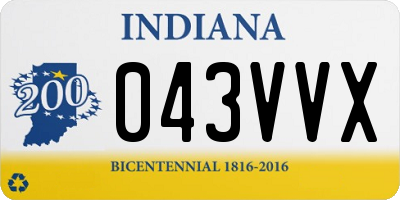 IN license plate 043VVX