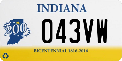 IN license plate 043VW