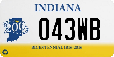 IN license plate 043WB