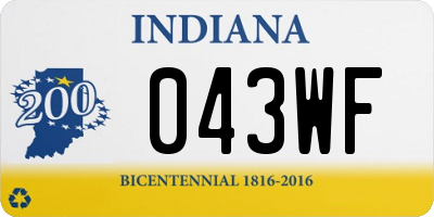 IN license plate 043WF